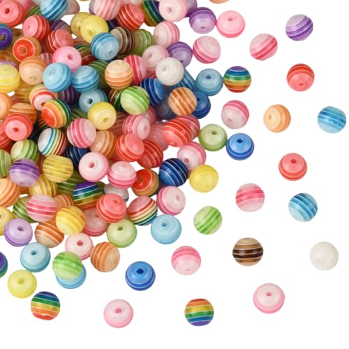 SOFPLATE 200 Stück 8mm Acryl Regenbogenperlen Harz Gestreifte Perlen Bunt Kleine Runde Kugel Kaugummi Süßigkeiten Glatt Lose Abstandshalter Zubehör Für Die Schmuckherstellung Armbänder Halsketten DIY SOFPLATE 200 Stück 8mm Acryl Regenbogenperlen Harz Gestreifte Perlen Bunt Kleine Runde Kugel Kaugummi Süßigkeiten Glatt Lose Abstandshalter Zubehör Für Die Schmuckherstellung Armbänder Halsketten DIY von SOFPLATE