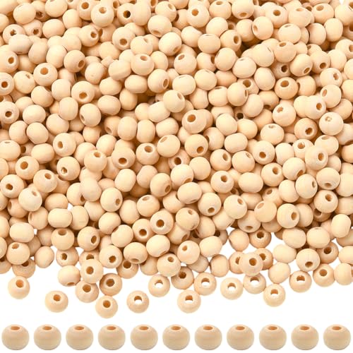 SOFPLATE 2000 Stück Natürliche Holzperlen 6mm Unbehandelte Holzperlen Lose Klein Bedruckbar Rohe Farbe Glatte Runde Kugel Abstandshalter Für Schmuckherstellung Halsketten Armbänder DIY Bastelarbeiten SOFPLATE 2000 Stück Natürliche Holzperlen 6mm Unbehandelte Holzperlen Lose Klein Bedruckbar Rohe Farbe Glatte Runde Kugel Abstandshalter Für Schmuckherstellung Halsketten Armbänder DIY Bastelarbeiten von SOFPLATE