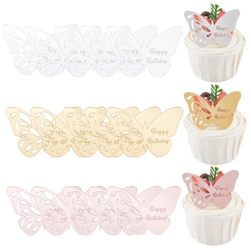SOFPLATE 21 Stück 3 Farbige Bunte Cupcake Dekorationen „Happy Birthday“ Schmetterling Kleiner Spiegel Glänzendes Acryl Wiederverwendbare Karte Dessert Dekor Großpackung Cupcake Topper Für Geburtstagsf SOFPLATE 21 Stück 3 Farbige Bunte Cupcake Dekorationen „Happy Birthday“ Schmetterling Kleiner Spiegel Glänzendes Acryl Wiederverwendbare Karte Dessert Dekor Großpackung Cupcake Topper Für Geburtstagsf von SOFPLATE