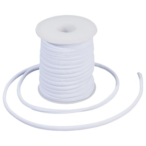 SOFPLATE 21.9 Yard (20 m) Weißer Strickfaden Weiche Nylonschnur T Shirt Garn Flach 3mm Dick Dehnbarer Perlenfaden Stoff Badeanzugschnur Zum Nähen von Sportbekleidung Bademode Schmuckherstellung Strick von SOFPLATE
