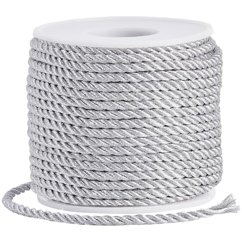 SOFPLATE 22 Yard/20 m Dekorative Seilbesatzung Gedrehtes Kordelband 3mm Silberfarben 3 Lagig Gedrehte Kordel Besatzfaden Geflochtene Seile Für Abschlussfeiern Ehrenkordeln Handfasting Heimdekoration SOFPLATE 22 Yard/20 m Dekorative Seilbesatzung Gedrehtes Kordelband 3mm Silberfarben 3 Lagig Gedrehte Kordel Besatzfaden Geflochtene Seile Für Abschlussfeiern Ehrenkordeln Handfasting Heimdekoration von SOFPLATE