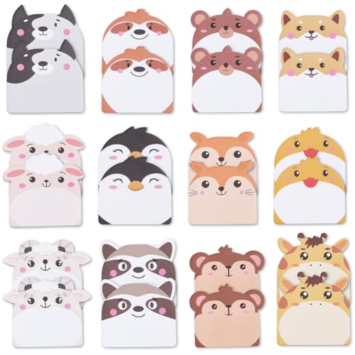 SOFPLATE 24 Block 720 Blätter Selbstklebende Haftnotizen In Tierform Süßes Notizblock Set Mini Cartoon Notizen Kawaii Seitenmarker Flaggen Lustiges Schreibtischzubehör Für Zuhause Büro Schulbedarf Par von SOFPLATE
