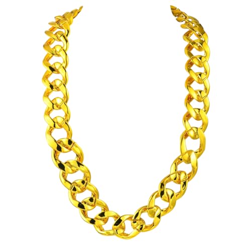 SOFPLATE 27.56 Zoll/70cm Gold Klobige Kette Halskette Rapper Kubanische Gliederkette Acryl Groß Dick Punk Stil Kunstkostüm 80s 90s Halskette Zubehör Für Kleidung Kostüm Bar Party DIY Schmuck Dekoratio SOFPLATE 27.56 Zoll/70cm Gold Klobige Kette Halskette Rapper Kubanische Gliederkette Acryl Groß Dick Punk Stil Kunstkostüm 80s 90s Halskette Zubehör Für Kleidung Kostüm Bar Party DIY Schmuck Dekoratio von SOFPLATE