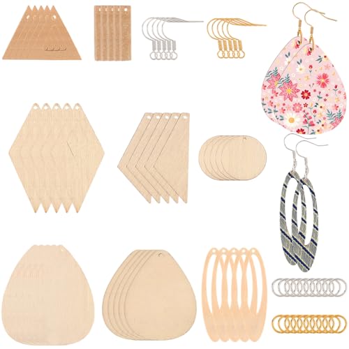 SOFPLATE 280 Stück 8 Formen unlackierte Holzohrringe Bulk Holz Baumeln Ohrringe Herstellung Kit Tropfenform Rechteck Rautenform Ausschnitt Böhmische Blanko-Charms mit Biegering-Haken für Frauen SOFPLATE 280 Stück 8 Formen unlackierte Holzohrringe Bulk Holz Baumeln Ohrringe Herstellung Kit Tropfenform Rechteck Rautenform Ausschnitt Böhmische Blanko-Charms mit Biegering-Haken für Frauen von SOFPLATE