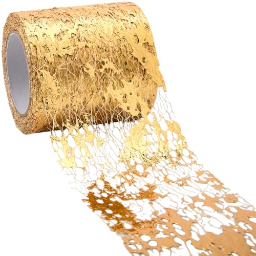 SOFPLATE 3 Rollen 9,1 m 6,1 cm Metallic-Goldband Gold Weihnachtsband verdrahtet Polyester Glitzer Spitzenborten Mesh Web Nähen Urlaub Dekor für Schleife Geschenkverpackung Blumenstrauß Baum DIY SOFPLATE 3 Rollen 9,1 m 6,1 cm Metallic-Goldband Gold Weihnachtsband verdrahtet Polyester Glitzer Spitzenborten Mesh Web Nähen Urlaub Dekor für Schleife Geschenkverpackung Blumenstrauß Baum DIY von SOFPLATE