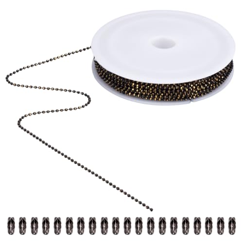 SOFPLATE 30 Fuß/9 m 1.5mm Messing Kugelkette Hundemarken Perlenkette Kleine Runde Facettierte Kugel Gunmetal Zug Gelötete Metallrollen Gliederketten Verbindungsstücke Für Die Schmuckherstellung Halske SOFPLATE 30 Fuß/9 m 1.5mm Messing Kugelkette Hundemarken Perlenkette Kleine Runde Facettierte Kugel Gunmetal Zug Gelötete Metallrollen Gliederketten Verbindungsstücke Für Die Schmuckherstellung Halske von SOFPLATE