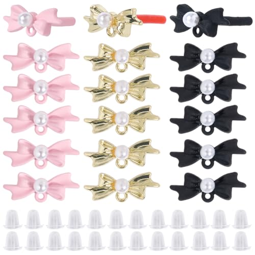 SOFPLATE 30 Stück Ohrstecker Mit Schleife 3 Farben Schwarze Ohrstecker Beschläge Mit Ohrmuttern Aus Kunststoff Bunte Perlen Mit Schleife Aus Legierung 925 Stifte Aus Sterlingsilber Ohrstecker Zubehör SOFPLATE 30 Stück Ohrstecker Mit Schleife 3 Farben Schwarze Ohrstecker Beschläge Mit Ohrmuttern Aus Kunststoff Bunte Perlen Mit Schleife Aus Legierung 925 Stifte Aus Sterlingsilber Ohrstecker Zubehör von SOFPLATE
