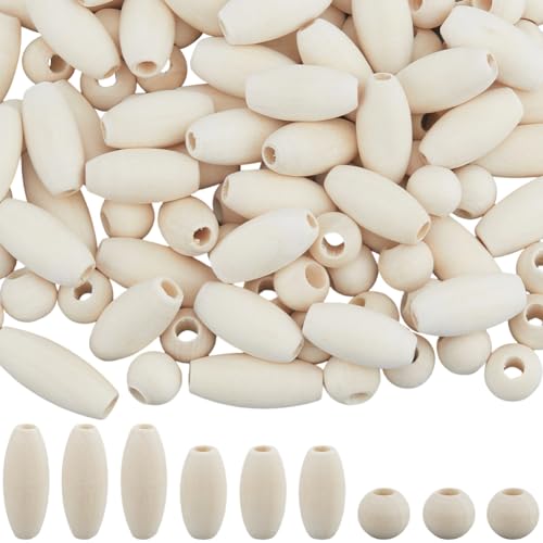 SOFPLATE 300 Stück 3 Stile Unbehandelte Ovale Holzperlen Großes Loch Holzperlen Runde Kugel Makramee Natürlich Glatt Basteln Lose Abstandshalter Zubehör Für Die Schmuckherstellung Armbänder Halsketten SOFPLATE 300 Stück 3 Stile Unbehandelte Ovale Holzperlen Großes Loch Holzperlen Runde Kugel Makramee Natürlich Glatt Basteln Lose Abstandshalter Zubehör Für Die Schmuckherstellung Armbänder Halsketten von SOFPLATE