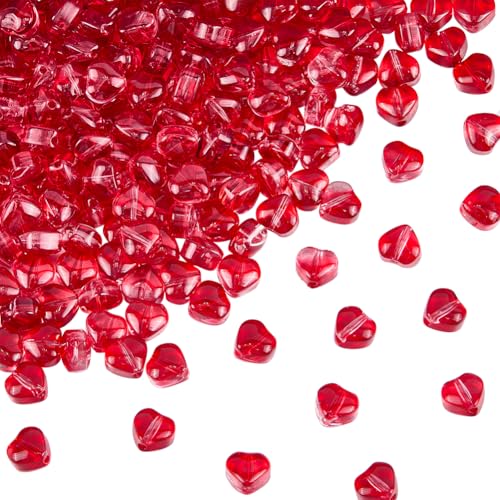 SOFPLATE 300 Stück Rote Herzförmige Glasperlen Transparente Abstandsperlen Valentinstag Kleine Kristall Lampwork Perlen Lose Glatte Abstandshalter Zubehör Für Die Schmuckherstellung Armbänder Halskett SOFPLATE 300 Stück Rote Herzförmige Glasperlen Transparente Abstandsperlen Valentinstag Kleine Kristall Lampwork Perlen Lose Glatte Abstandshalter Zubehör Für Die Schmuckherstellung Armbänder Halskett von SOFPLATE
