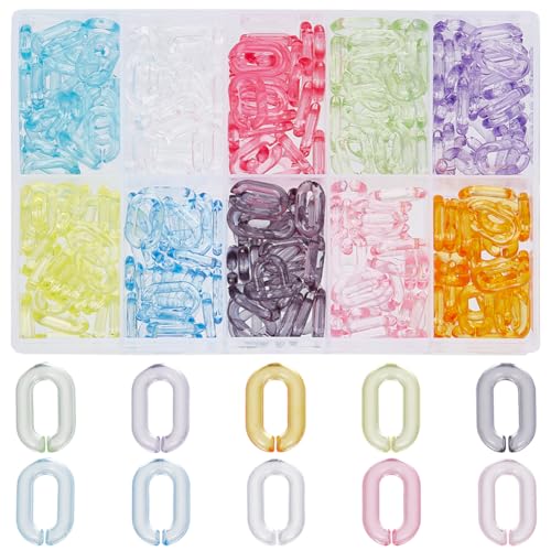 SOFPLATE 300 Stück Verbindungsringe Aus Schmuck Acryl Kettenglieder Transparent Bunt Süßigkeiten Oval Panzerkabel Schnell Zu Öffnende Clip Verbindungsstücke Für Die Schmuckherstellung Halsketten Telef SOFPLATE 300 Stück Verbindungsringe Aus Schmuck Acryl Kettenglieder Transparent Bunt Süßigkeiten Oval Panzerkabel Schnell Zu Öffnende Clip Verbindungsstücke Für Die Schmuckherstellung Halsketten Telef von SOFPLATE