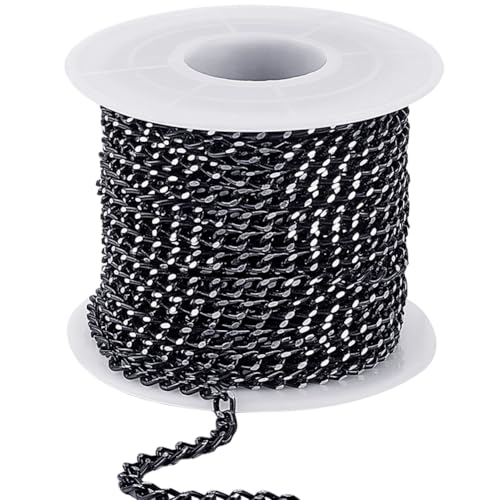 SOFPLATE 33 Fuß/10 m Panzerkettenrolle Gliederketten Mit Spule 5 x 3.3mm Schwarzes Aluminium Ungeschweißt Langes Kabel Kubanische Verlängerungsverbinder Glieder Für Die Schmuckherstellung Armbänder H SOFPLATE 33 Fuß/10 m Panzerkettenrolle Gliederketten Mit Spule 5 x 3.3mm Schwarzes Aluminium Ungeschweißt Langes Kabel Kubanische Verlängerungsverbinder Glieder Für Die Schmuckherstellung Armbänder H von SOFPLATE