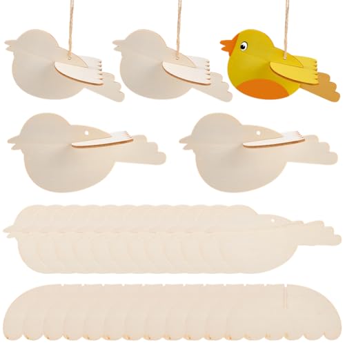 SOFPLATE 36 Stück Holz-Vogel-Ausschnitte, Holzornamente, kleine Flügel mit Jutekordel, unlackiert, blanko, Holzanhänger, Tier-Holzausschnitte, Set für DIY, Zeichnen, Party, Baum, Zuhause, DIY SOFPLATE 36 Stück Holz-Vogel-Ausschnitte, Holzornamente, kleine Flügel mit Jutekordel, unlackiert, blanko, Holzanhänger, Tier-Holzausschnitte, Set für DIY, Zeichnen, Party, Baum, Zuhause, DIY von SOFPLATE