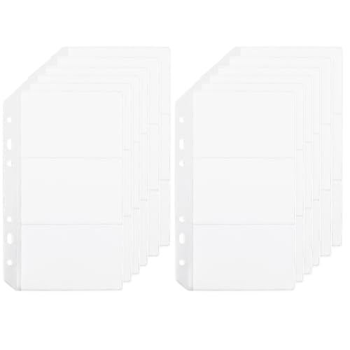 SOFPLATE 36 Tasche 12er Pack A6 Ordnertaschen 6 Loch Budget Geldumschläge Durchsichtige Reißverschlusstaschen wasserdichte PVC Kartenhüllen Für Lose Blätter Ordner Für Planereinlagen Dokumententasche von SOFPLATE