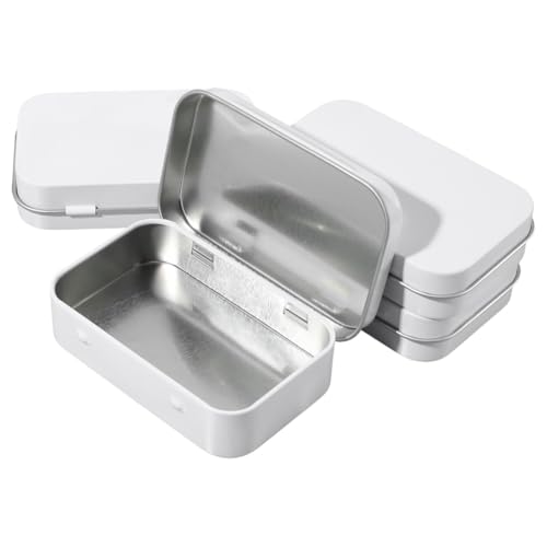 SOFPLATE 4 Stück 10,2 x 6,3 x 2,3 cm aufklappbare Blechboxen Metall Scharnierbehälter Deckel weißes Eisen leer rechteckig klein Mini-Aufbewahrungsbehälter für Tee Reißnadel Süßigkeiten Schmuck SOFPLATE 4 Stück 10,2 x 6,3 x 2,3 cm aufklappbare Blechboxen Metall Scharnierbehälter Deckel weißes Eisen leer rechteckig klein Mini-Aufbewahrungsbehälter für Tee Reißnadel Süßigkeiten Schmuck von SOFPLATE