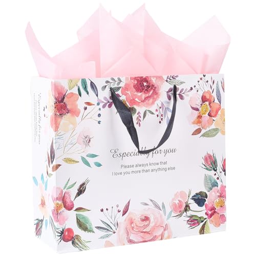SOFPLATE 4.80 x 12.60 x 11.02 Zoll Geschenktüten Und Geschenkpapier Für Brautpartys Geschenktüte Mit Blumennmuster Und Griffen Große Rosen Blumenn Muttertagsverpackung Für Hochzeit Valentinstag Jahres SOFPLATE 4.80 x 12.60 x 11.02 Zoll Geschenktüten Und Geschenkpapier Für Brautpartys Geschenktüte Mit Blumennmuster Und Griffen Große Rosen Blumenn Muttertagsverpackung Für Hochzeit Valentinstag Jahres von SOFPLATE