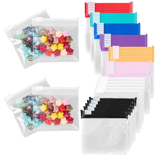 SOFPLATE 40 Stück 2.85 x 2.85 Zoll Transparente Schmuckaufbewahrungsbeutel Selbstverschließende Verpackungsbeutel EVA Bunt Mit Reißverschluss Klein Tragbar Quadratisch Für Die Reise Zum Präsentieren v von SOFPLATE