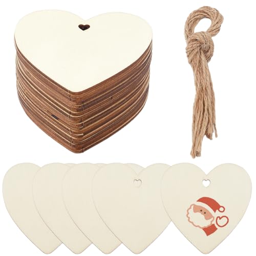 SOFPLATE 50 Stück 3 Zoll Große Holzherzornamente Natürliche Unbehandelte Weihnachtsornamente Aus Holz Herzförmige Holzrohlinge Verzierungen Mit Juteschnur Für Heimwerker Tafelaufsätze Hängende Heimdek SOFPLATE 50 Stück 3 Zoll Große Holzherzornamente Natürliche Unbehandelte Weihnachtsornamente Aus Holz Herzförmige Holzrohlinge Verzierungen Mit Juteschnur Für Heimwerker Tafelaufsätze Hängende Heimdek von SOFPLATE