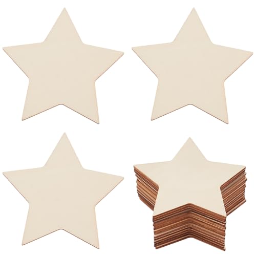 SOFPLATE 50 Stück 7,6 cm große Holzsterne, unlackierte Holzverzierungen, sternförmige Bastelausschnitte, natürliche Materialscheiben, Ornamente für DIY, Malzubehör, Hochzeit, Geburtstag, Party SOFPLATE 50 Stück 7,6 cm große Holzsterne, unlackierte Holzverzierungen, sternförmige Bastelausschnitte, natürliche Materialscheiben, Ornamente für DIY, Malzubehör, Hochzeit, Geburtstag, Party von SOFPLATE