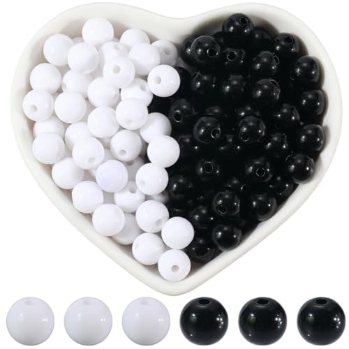 SOFPLATE 500 Stück 2 Farben Schwarz Weiß Perlen 8mm Acrylperlen Abstandshalter Kleine Runde Kugel Glatt Undurchsichtig Bastelperlen Charm Lose Abstandshalter Befunde Für Die Schmuckherstellung Armbän SOFPLATE 500 Stück 2 Farben Schwarz Weiß Perlen 8mm Acrylperlen Abstandshalter Kleine Runde Kugel Glatt Undurchsichtig Bastelperlen Charm Lose Abstandshalter Befunde Für Die Schmuckherstellung Armbän von SOFPLATE