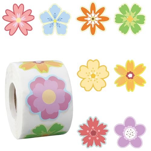 SOFPLATE 500 Stück 8 Stile Bunte Blumennaufkleber Blumennaufkleberrolle Selbstklebend Wasserdicht Frühling/Sommer Kleine Versiegelungs Scrapbook Etiketten Für Bastelarbeiten Karten Umschläge Partygesc SOFPLATE 500 Stück 8 Stile Bunte Blumennaufkleber Blumennaufkleberrolle Selbstklebend Wasserdicht Frühling/Sommer Kleine Versiegelungs Scrapbook Etiketten Für Bastelarbeiten Karten Umschläge Partygesc von SOFPLATE