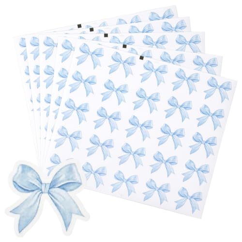 SOFPLATE 500 Stück Blaue Schleifenaufkleber Schleifensiegelaufkleber PP Selbstklebend Wasserdicht Kokett Ästhetische Schleife Scrapbook Dekorative Aufkleber Für Heimwerker Basteln Belohnungskarten Ums von SOFPLATE
