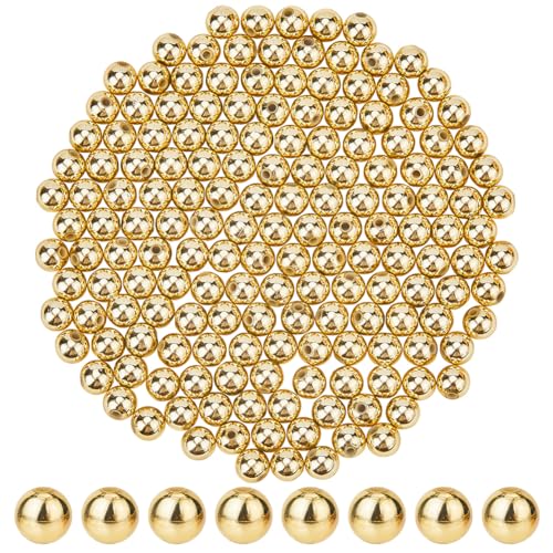 SOFPLATE 500 Stück Kunststoff-Perlen, 8 mm, runde Abstandshalter, Mini-Gold-ABS-Imitations-Perlen, Abstandshalter, lose Kugelperlen für Armbänder, Perlen, Halsketten, Ohrringe, Schmuck, DIY, Basteln, SOFPLATE 500 Stück Kunststoff-Perlen, 8 mm, runde Abstandshalter, Mini-Gold-ABS-Imitations-Perlen, Abstandshalter, lose Kugelperlen für Armbänder, Perlen, Halsketten, Ohrringe, Schmuck, DIY, Basteln, von SOFPLATE