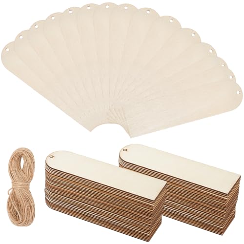 SOFPLATE 60 Stück 4.7x1.3 Zoll Leere Holzlesezeichen Leere Geschenkanhänger Aus Holz Mit 39.4 Fuß/12 m Jutekordel Unbehandeltes Holzlesezeichen Set Zum Bemalen Und Beizen DIY Lesezeichen Basteln Hochz SOFPLATE 60 Stück 4.7x1.3 Zoll Leere Holzlesezeichen Leere Geschenkanhänger Aus Holz Mit 39.4 Fuß/12 m Jutekordel Unbehandeltes Holzlesezeichen Set Zum Bemalen Und Beizen DIY Lesezeichen Basteln Hochz von SOFPLATE