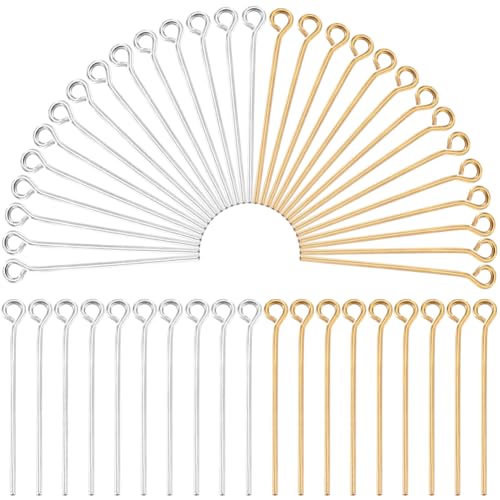 SOFPLATE 600 Stück 0.94 Zoll 24mm Lange Ösenstifte Langer Silberner Ösenstift Schmuck 21 Gauge Messing Metall Silberfarben Golden Offene Augenstift Zum Basteln von Ohrringen Armbändern Halsketten DIY SOFPLATE 600 Stück 0.94 Zoll 24mm Lange Ösenstifte Langer Silberner Ösenstift Schmuck 21 Gauge Messing Metall Silberfarben Golden Offene Augenstift Zum Basteln von Ohrringen Armbändern Halsketten DIY von SOFPLATE