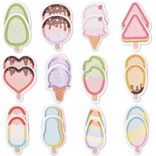 SOFPLATE 720 Stück Haftnotizen Mit Eiscreme Motiv Süße Haftnotizblöcke Herzform Sommer Kawaii Notizblöcke Cartoon Schreibnotizen Erinnerungsseitenmarker Flaggen Für Die Wand In Der Schule Im Klassenzi von SOFPLATE
