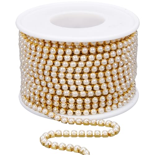 SOFPLATE 9,14 m, 2,5 mm goldene Perlenkette, Zierband mit Spule, Messingklaue, schließend, flach, rund, Kunststoffperle, Gliederkette für DIY, Kleidung, Nähen, Schmuck, Hochzeit, Party, Dekoration SOFPLATE 9,14 m, 2,5 mm goldene Perlenkette, Zierband mit Spule, Messingklaue, schließend, flach, rund, Kunststoffperle, Gliederkette für DIY, Kleidung, Nähen, Schmuck, Hochzeit, Party, Dekoration von SOFPLATE