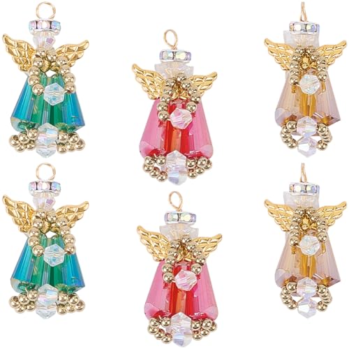 SOFPLATE 9 Stück 3 Farben Perlen Engel Ornament Set Glasperlen Anhänger Bunte Kristallfee Hängeanhänger Charms Zubehör Für Schmuck Feiertagsparty Weihnachtsbaum DIY Basteln Dekor SOFPLATE 9 Stück 3 Farben Perlen Engel Ornament Set Glasperlen Anhänger Bunte Kristallfee Hängeanhänger Charms Zubehör Für Schmuck Feiertagsparty Weihnachtsbaum DIY Basteln Dekor von SOFPLATE