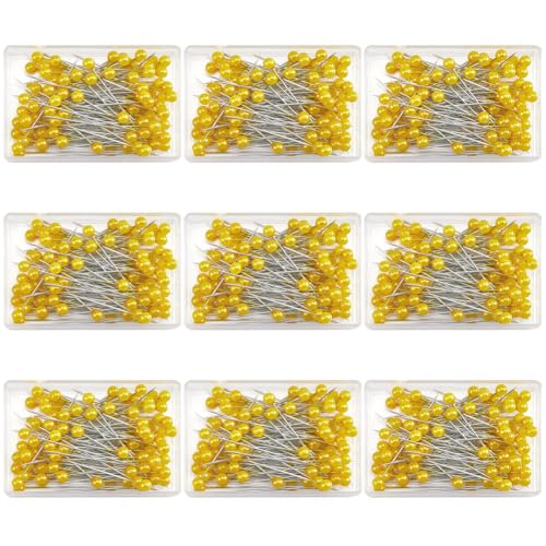 SOFPLATE 900 Stück Stecknadeln Mit Kugelkopf Farbige Stecknadeln Gerade Stecknadeln 1.48{1} cm Kleine Perlmuttfarbene Kugel Gelb Edelstahl Lange Stoff Quilt Schneidernadel Zum Nähen von Stoff Schmuckh SOFPLATE 900 Stück Stecknadeln Mit Kugelkopf Farbige Stecknadeln Gerade Stecknadeln 1.48{1} cm Kleine Perlmuttfarbene Kugel Gelb Edelstahl Lange Stoff Quilt Schneidernadel Zum Nähen von Stoff Schmuckh von SOFPLATE