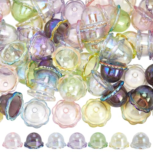 SOFPLATE Acryl-Blumen-Perlenkappen für Trompeten-Blumen, UV-Beschichtung, transparent, halbrund, Glockenblume, Windglocke, lose Abstandshalter für Schmuckherstellung, Quallen, Ohrringe, Handytasche SOFPLATE Acryl-Blumen-Perlenkappen für Trompeten-Blumen, UV-Beschichtung, transparent, halbrund, Glockenblume, Windglocke, lose Abstandshalter für Schmuckherstellung, Quallen, Ohrringe, Handytasche von SOFPLATE
