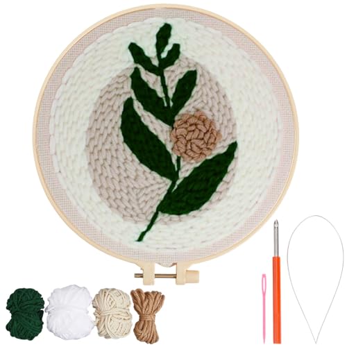 SOFPLATE Blattstanznadel-Set, Garnstanzer, Stickerei-Sets mit Holzrahmen, Regal, Nähnadel, Garne, geprägtes Sticktuch, Muster-Set für Erwachsene, Anfänger, Kleidung, Kissen, DIY Handwerk SOFPLATE Blattstanznadel-Set, Garnstanzer, Stickerei-Sets mit Holzrahmen, Regal, Nähnadel, Garne, geprägtes Sticktuch, Muster-Set für Erwachsene, Anfänger, Kleidung, Kissen, DIY Handwerk von SOFPLATE