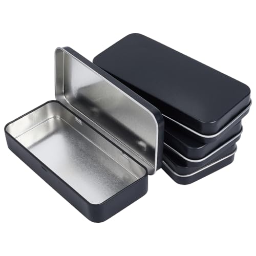 SOFPLATE Blechdose, Metallboxen, klein, schwarz, matt, rechteckig, leer, tragbar, für Schlüssel, Ohrringe, Schmuck, Streichhölzer, Seifenbedarf, 13 x 6,1 cm, 4 Stück SOFPLATE Blechdose, Metallboxen, klein, schwarz, matt, rechteckig, leer, tragbar, für Schlüssel, Ohrringe, Schmuck, Streichhölzer, Seifenbedarf, 13 x 6,1 cm, 4 Stück von SOFPLATE