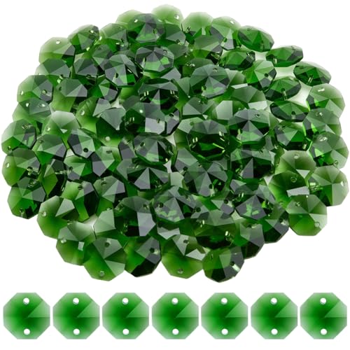 SOFPLATE Glasprismenperlen, achteckige Kristall-Perlen, 2 Löcher, Kronleuchter-Prismen, Ersatzglieder, Ornamente, Lampen-Anhänger für Sonnenfänger, Zuhause, DIY, Kunst, Handwerk, Dekoration von SOFPLATE