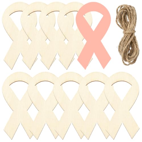 SOFPLATE Holzbandausschnitt, unlackiertes Holzhandwerk mit Schnur, MDF-Material, blanko, zum Basteln, Ornamente, hängende Anhänger, Geschenkanhänger, für Malerei, Zuhause, Party, Dekoration von SOFPLATE