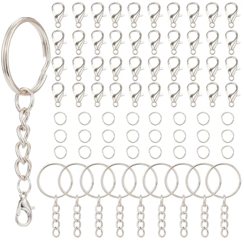 SOFPLATE Karabinerverschlüsse mit Kette, Schlüsselanhänger, Spaltringe, Legierung, Metall, Eisen, offener Bindering, Karabinerhaken für Schlüsselanhänger, DIY, Handwerk, Schmuckherstellung, Taschen SOFPLATE Karabinerverschlüsse mit Kette, Schlüsselanhänger, Spaltringe, Legierung, Metall, Eisen, offener Bindering, Karabinerhaken für Schlüsselanhänger, DIY, Handwerk, Schmuckherstellung, Taschen von SOFPLATE
