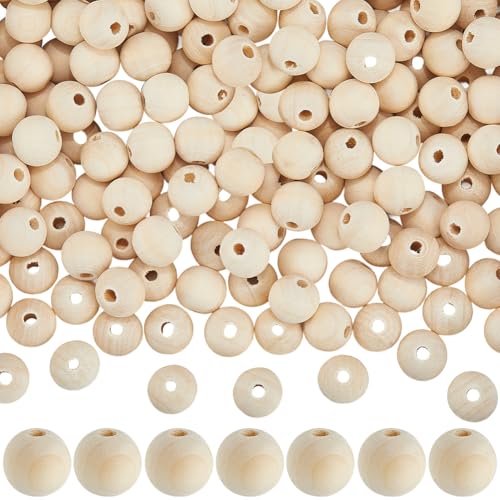 SOFPLATE Natürliche Holzperlen, 14 mm, lose Holzperlen, Makramee, kleine runde Kugel, unlackiert, großes Loch, glatte Abstandshalter, Zubehör für Schmuckherstellung, Armbänder, Halsketten SOFPLATE Natürliche Holzperlen, 14 mm, lose Holzperlen, Makramee, kleine runde Kugel, unlackiert, großes Loch, glatte Abstandshalter, Zubehör für Schmuckherstellung, Armbänder, Halsketten von SOFPLATE