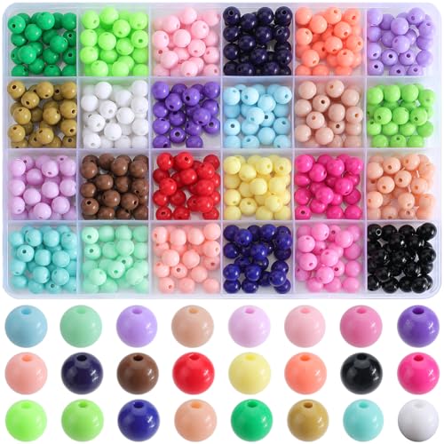 SOFPLATE Runde Acrylperlen in 24 Farben, 8 mm, undurchsichtig, Regenbogen-Kugel, Kunststoff, Bubblegum, grobe Pastellfarben, lose Acrylperlen für Schmuckherstellung, Halsketten, Armbänder SOFPLATE Runde Acrylperlen in 24 Farben, 8 mm, undurchsichtig, Regenbogen-Kugel, Kunststoff, Bubblegum, grobe Pastellfarben, lose Acrylperlen für Schmuckherstellung, Halsketten, Armbänder von SOFPLATE