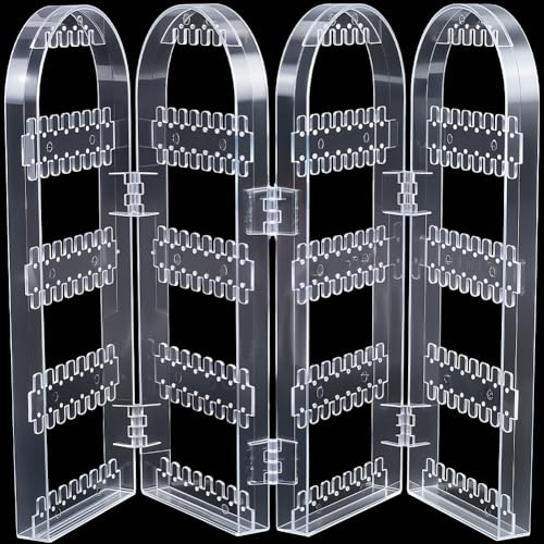 SOFPLATE Schmuckständer mit 240 Löchern, 5 Ebenen, Acryl, für Ohrstecker, Ohrringe, 4 Türen, zusammenklappbar, für Halsketten, Armbänder, Rillen, hält die Aufbewahrung von Ohrringen von SOFPLATE
