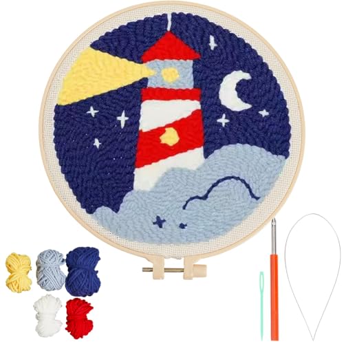 SOFPLATE Stanznadel-Bastelset, Leuchtturm, Stanznadel-Kits mit Nähgarn, Holzrahmen, Regal, geprägtes Sticktuch, Muster-Set für Erwachsene, Anfänger, Herstellung von Kleidungsstücken, Kissen, DIY SOFPLATE Stanznadel-Bastelset, Leuchtturm, Stanznadel-Kits mit Nähgarn, Holzrahmen, Regal, geprägtes Sticktuch, Muster-Set für Erwachsene, Anfänger, Herstellung von Kleidungsstücken, Kissen, DIY von SOFPLATE
