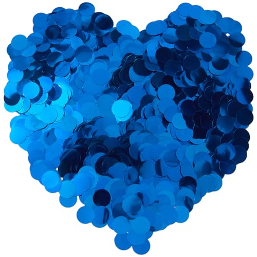 SOFPLATE Tischkonfetti aus blauer Folie, Party-Tischdekoration, Konfetti, Kunststoff, flach, rund, Punkt, Kreis, kleine Pailletten, Streuaufsätze, Zubehör für Hochzeit, Geburtstag, Party von SOFPLATE