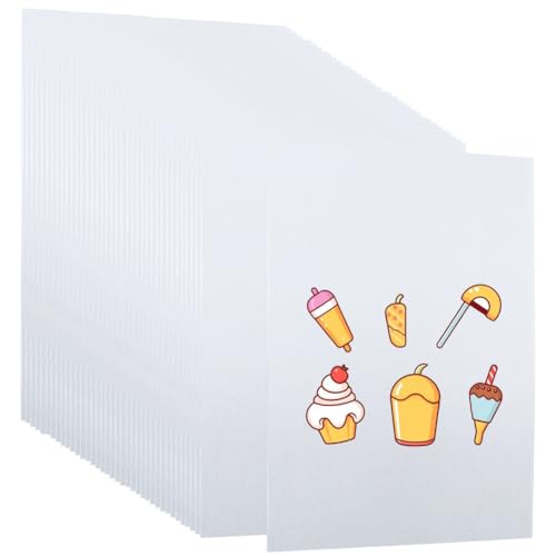 SOFPLATE Transparentes Schrumpfpapier aus Kunststoff, einseitiger Druck, transparent, rechteckig, geschliffene Folie zum Zeichnen, Basteln, Ohrringe, Halsketten, Schlüsselanhänger, Tintenstrahldrucker von SOFPLATE