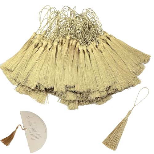 50 Stück Gold Mini Quasten,Quasten,Quasten Anhänger,Quaste,Machen Handgemachte Quaste,Goldfarbene Seidige Quasten,Quastenanhänger,Mit Schlaufe Tassel 50 Stück Gold Mini Quasten,Quasten,Quasten Anhänger,Quaste,Machen Handgemachte Quaste,Goldfarbene Seidige Quasten,Quastenanhänger,Mit Schlaufe Tassel von SOGHO