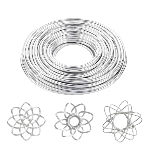 Basteldraht 3mm,Basteldraht,Draht Zum Basteln,10m Dicker Draht Biegsamer Aluminiumdraht Zum Basteln Schmuckherstellung Bindedraht Modellierdraht Diy-Skulpturen, Bonsai-Bäume (Silber) von SOGHO