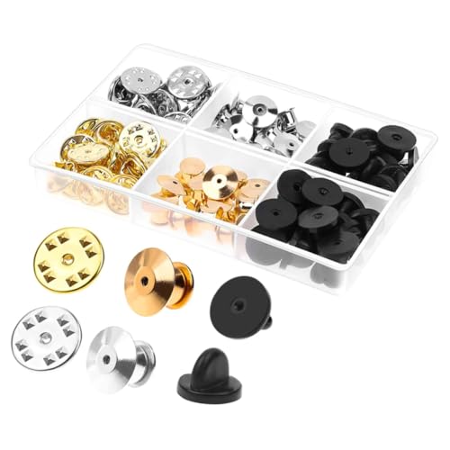 SOIMISS 1 Karton Teiliges Metall Pin Back Verschlüsse Austauschbare Dekorative Anstecknadel Rückseiten Flache Runde Broschenverschlüsse Installieren Geeignet für Schmuckherstellung DIY von SOIMISS