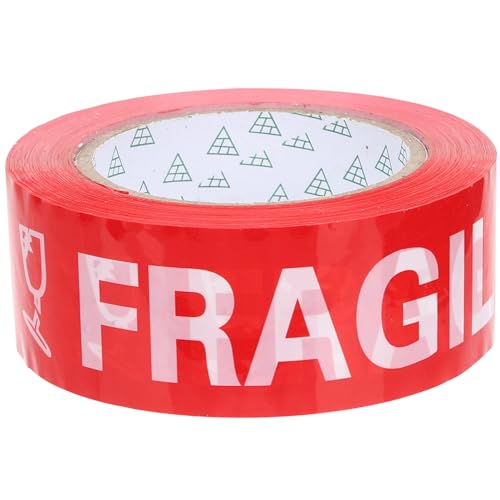 SOIMISS 1 Rolle Fragile Warnband Starkes Klebeband für Sicheren Versand Rot mit Weißem Druck Geeignet für Kartonverpackung und Etikettierung Zerbrechlicher Güter von SOIMISS