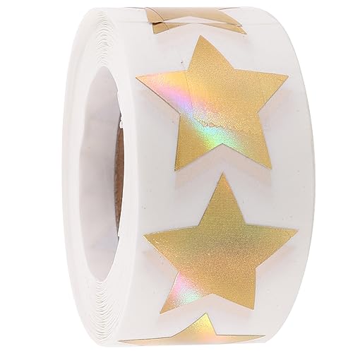 SOIMISS 1 Rolle Selbstklebende Sternaufkleber mit Bunten Glänzenden Etiketten für Hochzeit Backwaren und DIY Verpackungs und Verschlusslösungen von SOIMISS