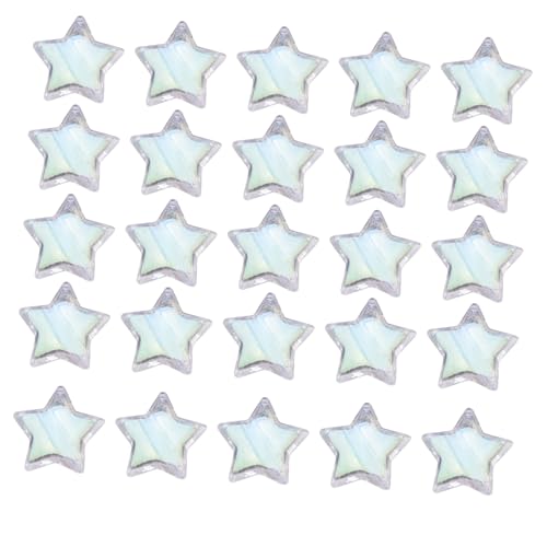 SOIMISS 1 Satz Acrylperlen Weiße Fünf Punkte Sterne zum DIY Schmuck Basteln Transparent mit Ab Beschichtung für Armbänder und Kreative Projekte von SOIMISS